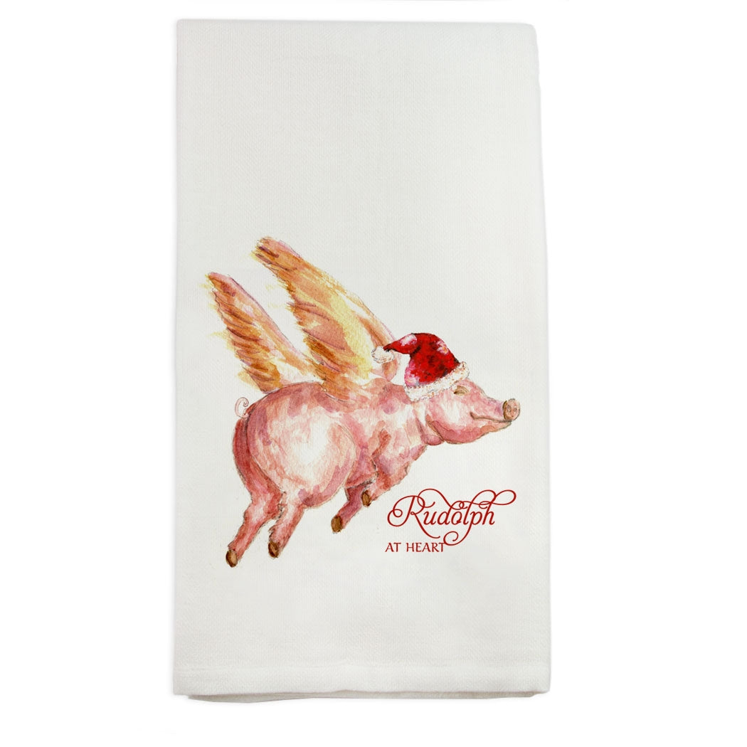 Rudolph at Heart Tea Towel