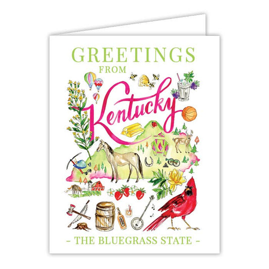 Kentucky Handpainted Icons Greeting Card