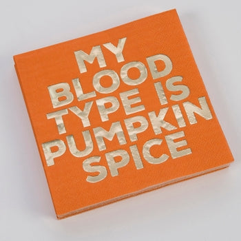 My Blood Type is Pumpkin Pie Beverage Napkin