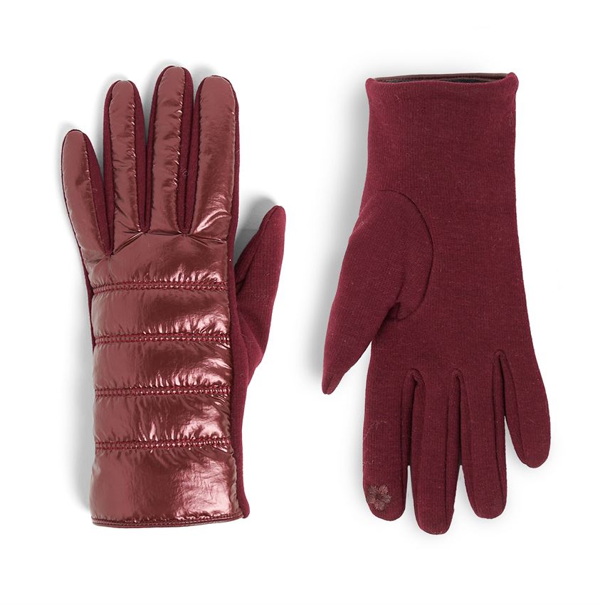 Puffer Texting Gloves- Wine