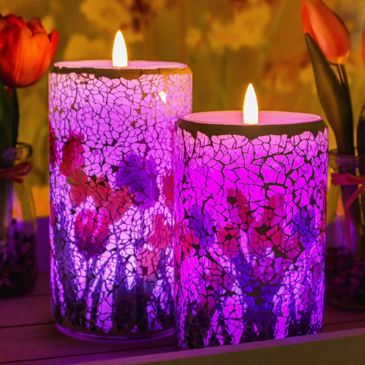 Mosaic LED Candles with Color Change