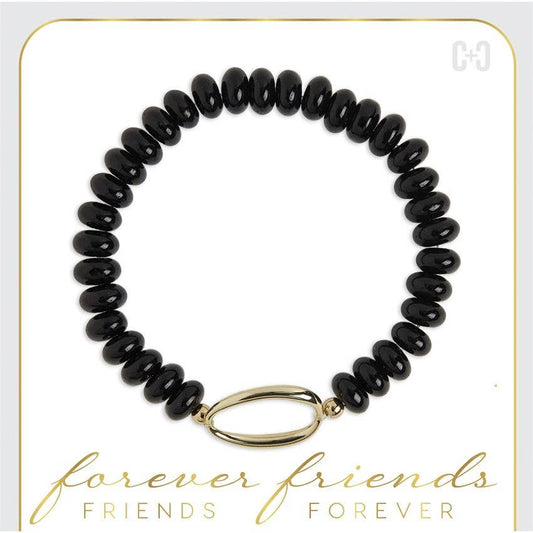 Forever Friends Stretch Bracelet: Black