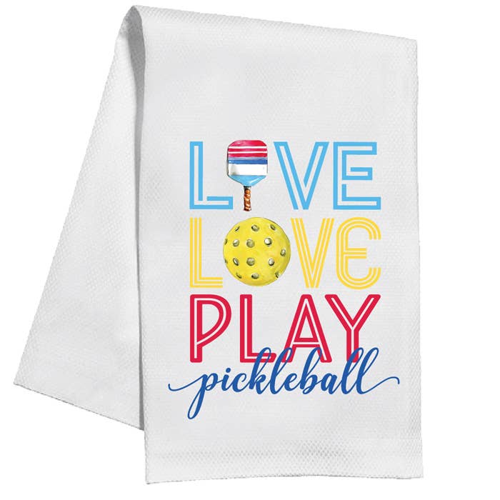 Live Love Play Pickleball Tea Towel