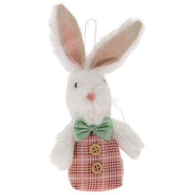 Plaid Bunny Ornament In Assorted 2 Styles