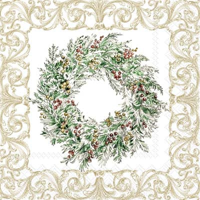 Holiday Berry Wreath Cocktail Napkins