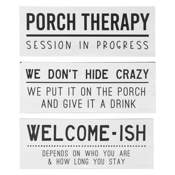 Porch Humor Wall Decor In Assorted 3 Styles