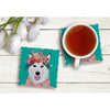 Single Tile Coaster – Floral Pets-Husky