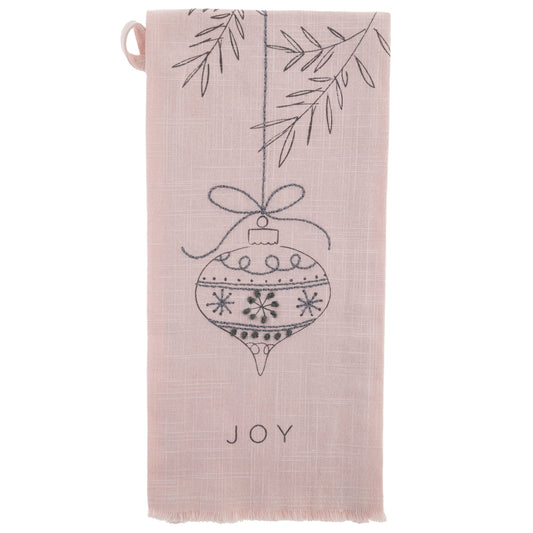 Ornaments Embroidered Cotton Tea Towel