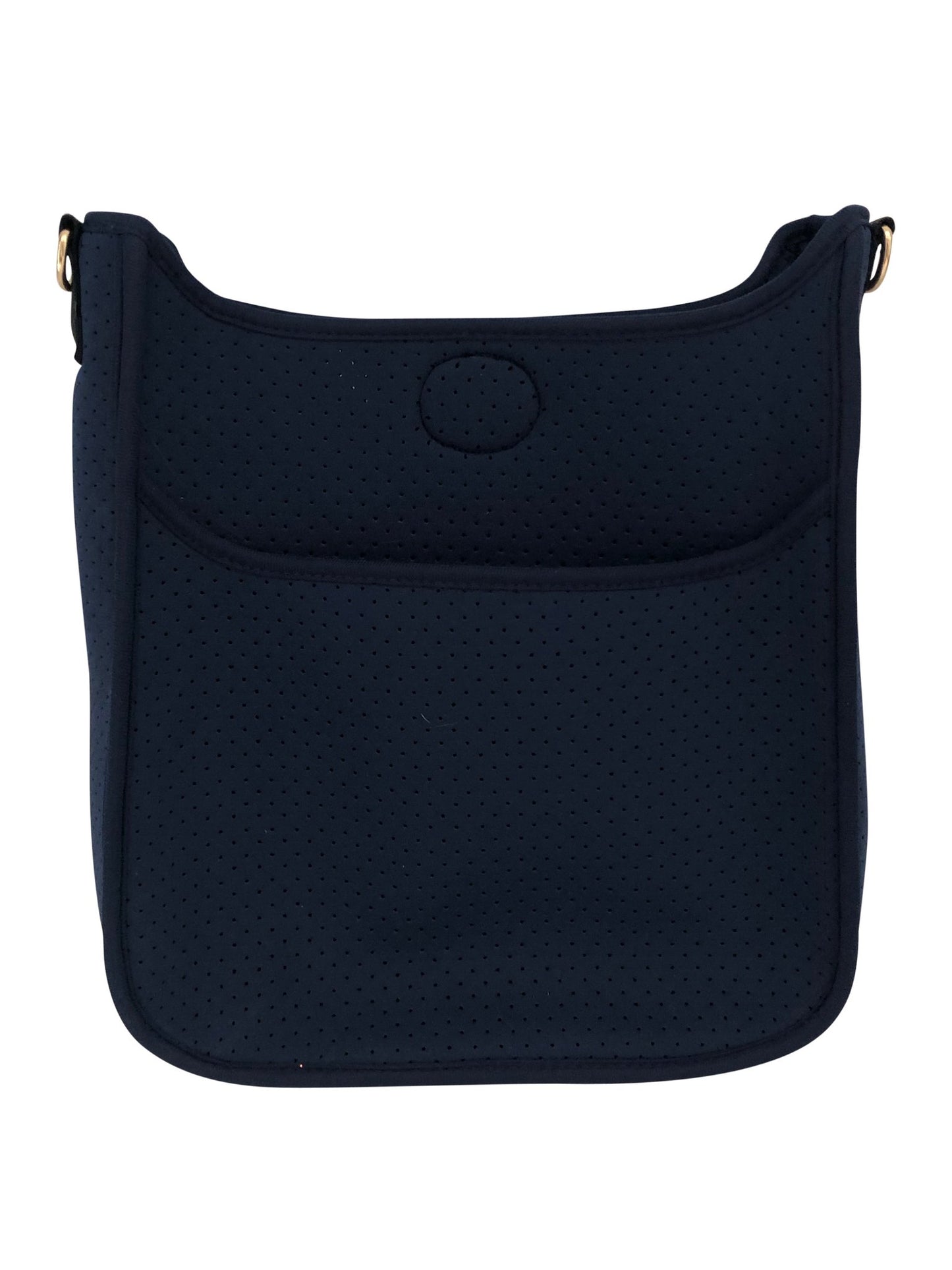 Navy Perforated Neoprene Messenger Bag - Strap Not Included