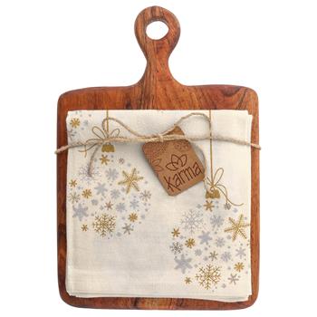 Ornaments Tea Towel & Wood Cutting Board