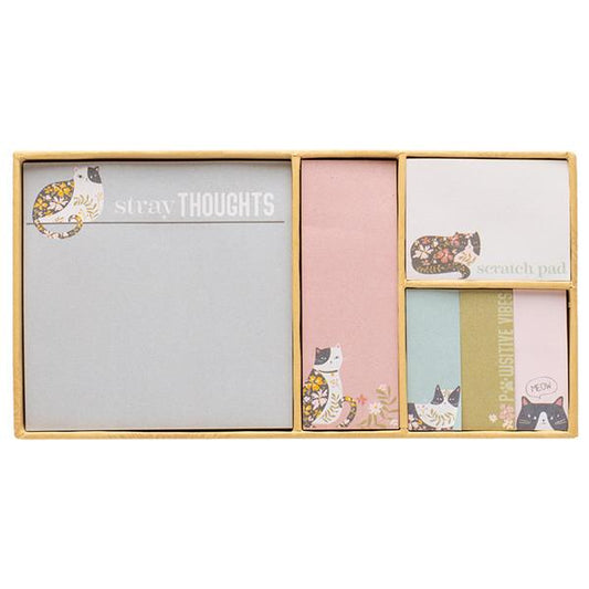 Cat Stray Thoughts Boxed Sticky Note Set