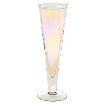 Iridescent Hammered Champagne Flute