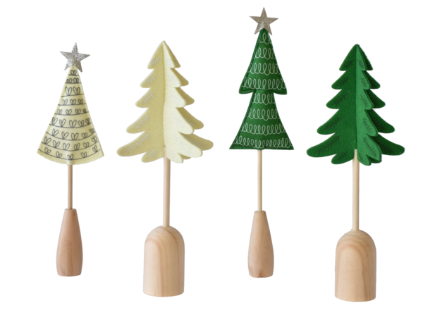 Wood And Felt Christmas Tree- Assorted Styles