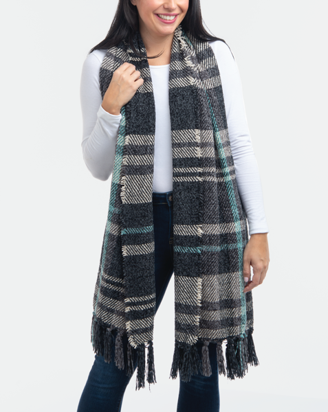 Plush Plaid Scarf In Assorted Colors