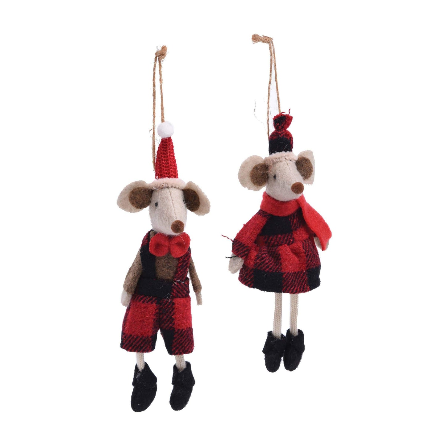 Buffalo Check Mouse Ornaments - Pink Julep Boutique