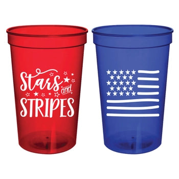 Stars And Stripes Patriotic Stadium Cup - Set of 6