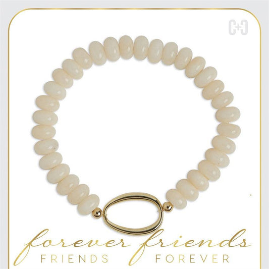 Forever Friends Stretch Bracelet: Cream