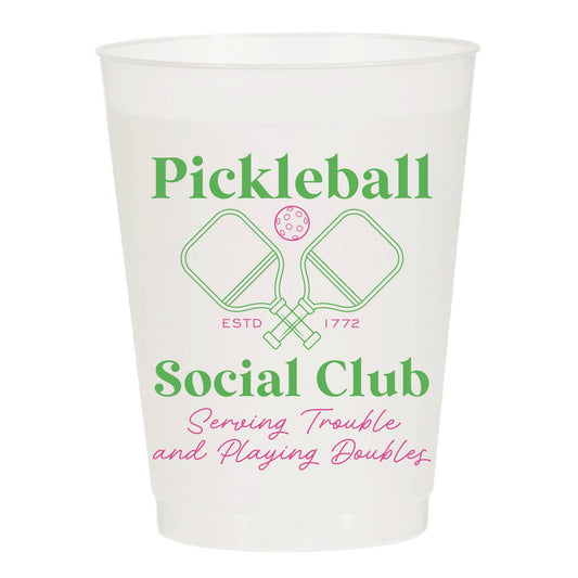 Pickleball Social Club Double Set Frosted Cups - Sports