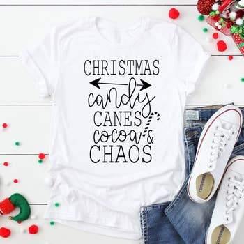 Christmas Candy Canes Hot Cocoa Graphic Shirt - Pink Julep Boutique