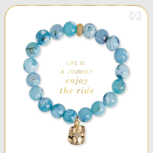 Life is a Journey Gemstone Bracelet- Blue