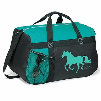 Turquoise Galloping Horse Duffle Bag