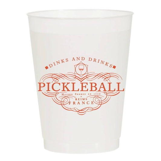 Dinks and Drinks Champagne Pickleball Frosted Cups- Sports