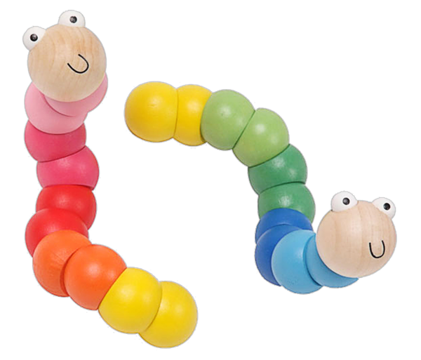 Wooden Twisty Worms Toy