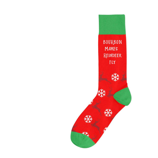 Bourbon Makes Reindeer Fly Christmas Socks