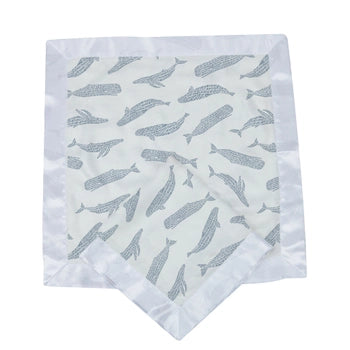 Blue Shadow Whales Bamboo Newcastle Blankie