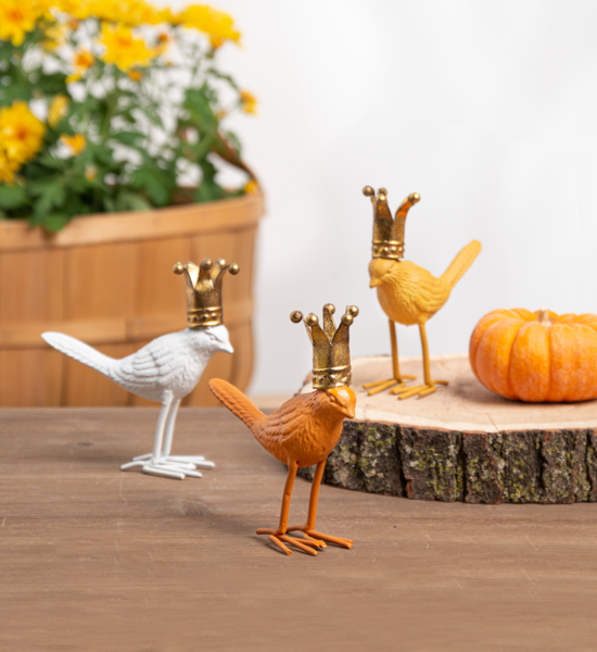 Harvest Bird With Crown In Assorted Colors