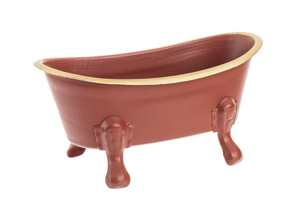 Terracotta Mini Bathtub Soap Dish In 3 Assorted Colors