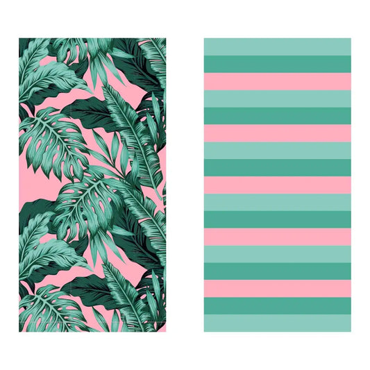 Tropical Leaves Quick Dry Beach Towel