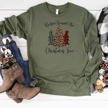 Rockin' Around The Christmas Tree Graphic Shirt - Pink Julep Boutique