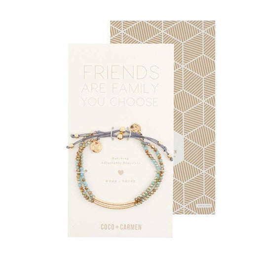 Friendship Bracelet Sets - Friends- Teal and Gold