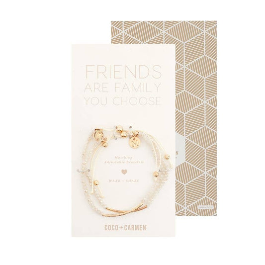 Friendship Bracelet Sets - Friends- White and Gold