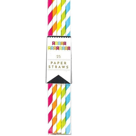 Colorful Striped Paper Straws - Pink Julep Boutique