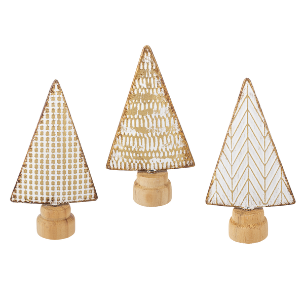Embossed Gold Tree on Stand In Assorted 3 Styles