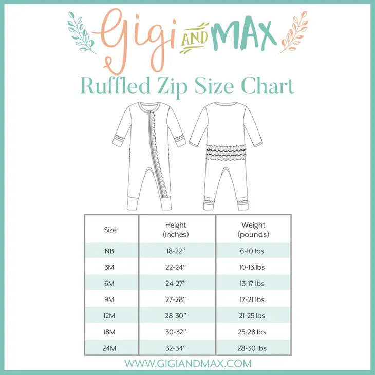 Izzy Ruffle Zip In Assorted Sizes