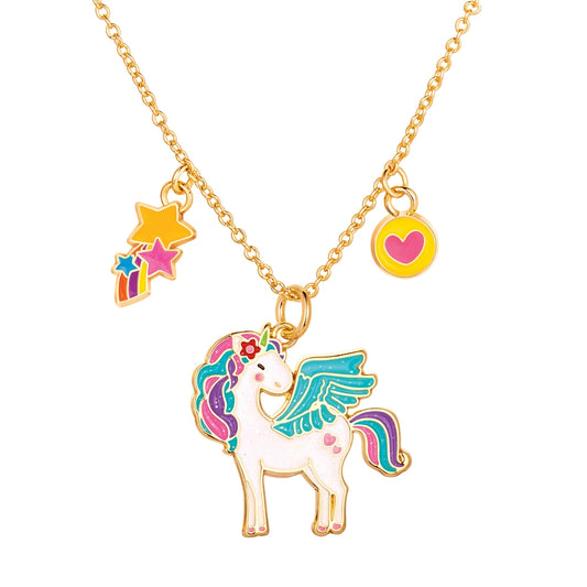 Girl Nation Charming Whimsy Necklace - Unicorn Glitter