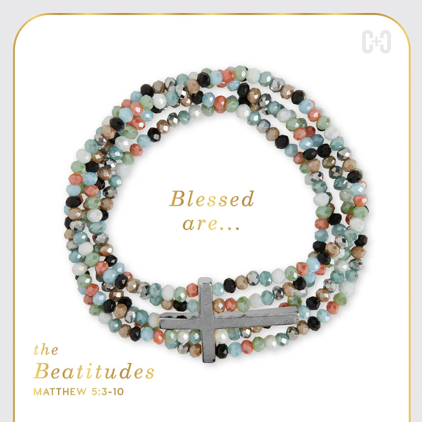 Beaditudes Cross Bracelet- Silver