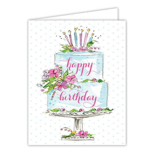 Handpainted Birthday Cake Greeting Card