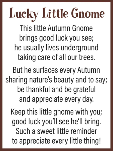 Lucky Little Autumn Gnomes With Story Card