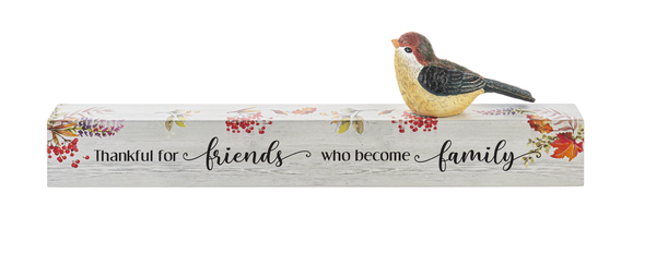 Fall Floral Shelf Sitters with Birds In Assorted Styles