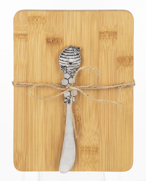 Life is Sweet Bee - Bamboo Cheese Board with Bee Spreader