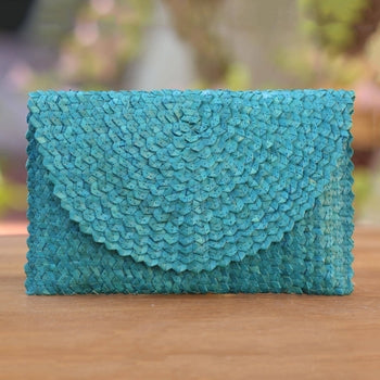 Turquoise Leather Zippered Clutch Wristlet | Kerry Noel – Kerry Noël
