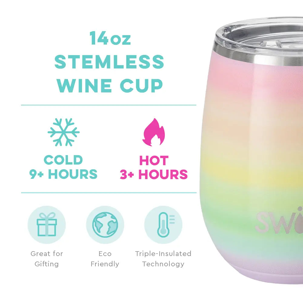 Over The Rainbow Stemless Wine Cup (14oz)