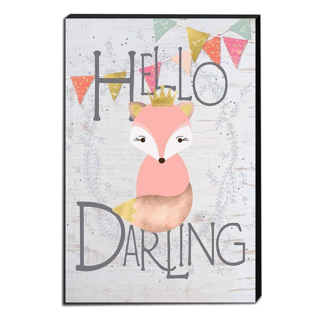 Hello Darling Fox Canvas 12" x 18" - Pink Julep Boutique