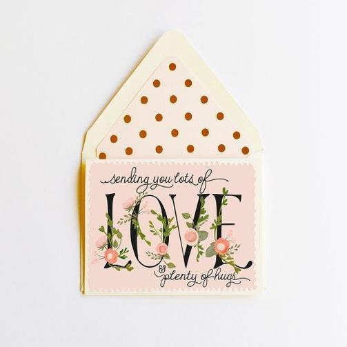 Sending you Love & Hugs Card - Pink Julep Boutique