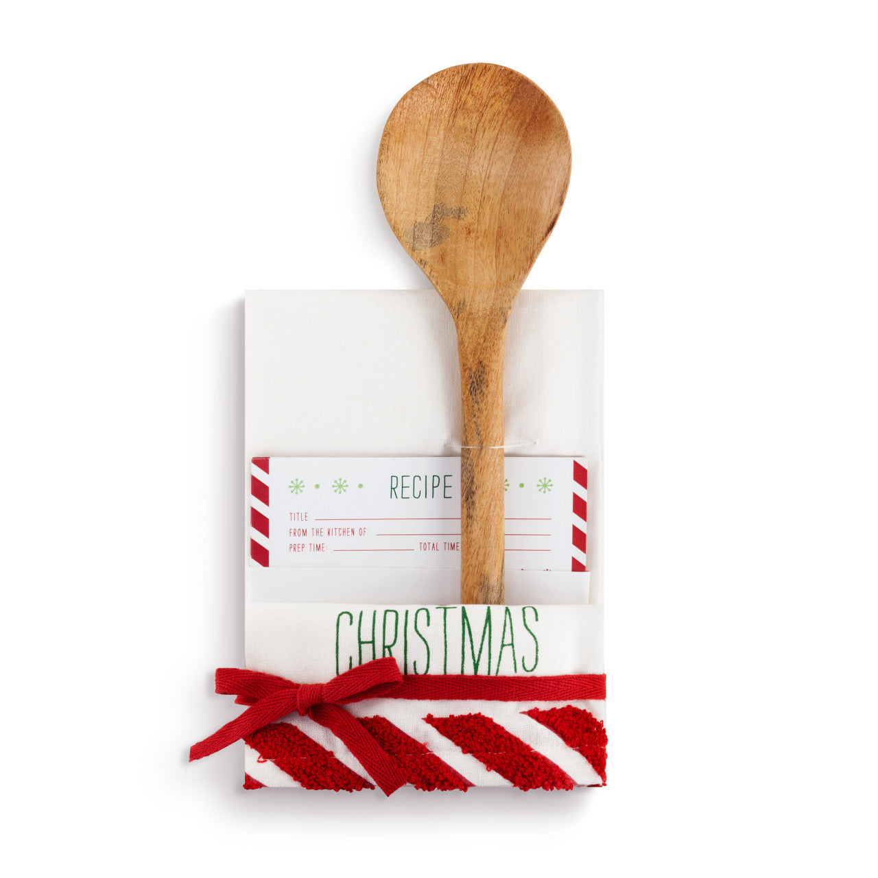 Merry Christmas Towel & Spoon With Recipe Card