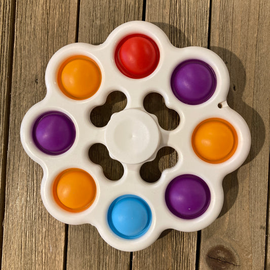 White 2-in-1 Pop-It Fidget Spinner Toy